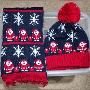 It's Our Time Knit Christmas Beanie Hat with The Scarf Set-One Size - Juniors